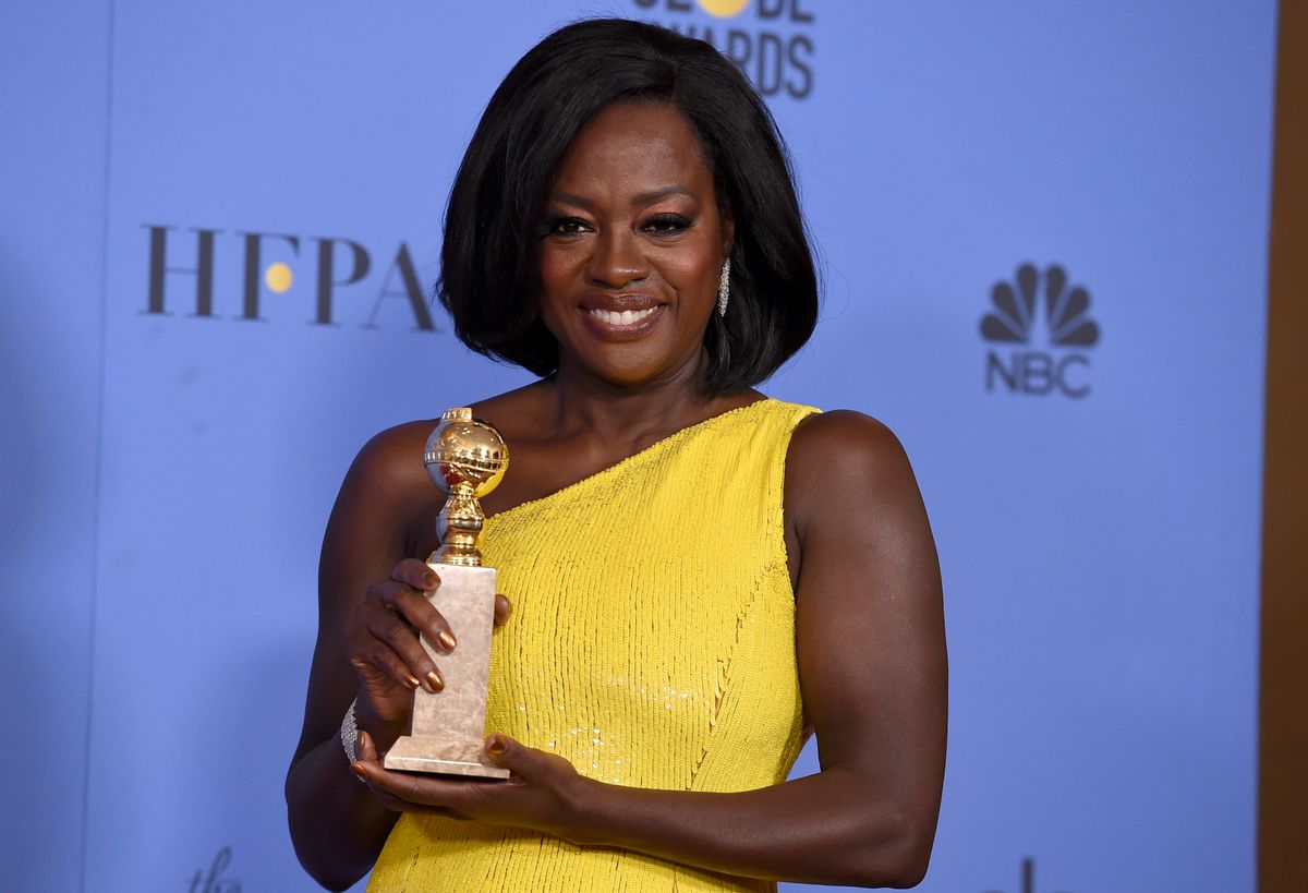 Viola Davis poses in the press room with the award for best performance by an actress in a supporting role in any motion picture for "Fences" at the 74th annual Golden Globe Awards at the Beverly Hilton Hotel on Sunday, Jan. 8, 2017, in Beverly Hills, Calif. (Photo by Jordan Strauss/Invision/AP) (Jordan Strauss/invision/ap)