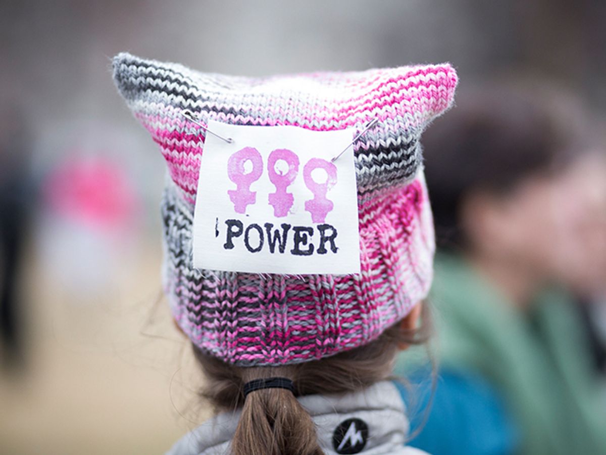 A protester at the Women's March on Washington, January 21, 2017. (Peter Cooper)