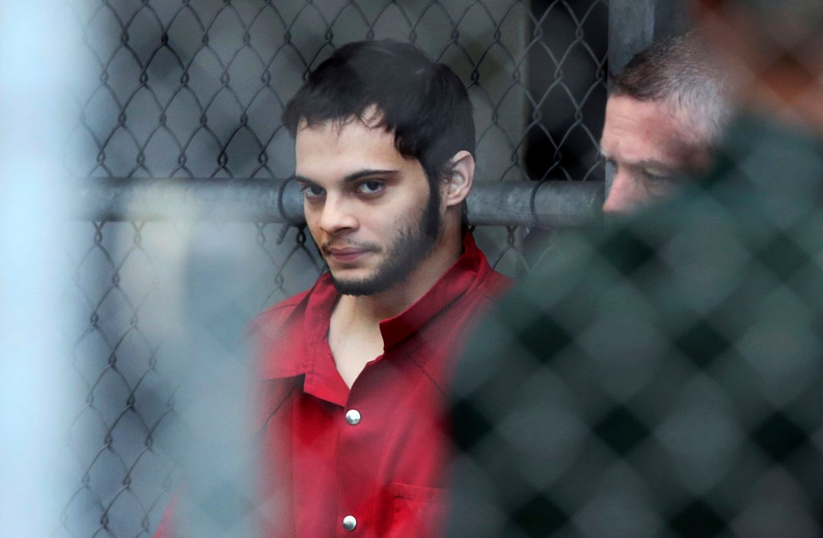 Esteban Santiago is taken from the Broward County main jail as he is transported to the federal courthouse in Fort Lauderdale, Fla., on Monday, Jan. 9, 2017. Santiago is accused of fatally shooting several people at a crowded Florida airport baggage claim and faces airport violence and firearms charges that could mean the death penalty if he's convicted. (Amy Beth Bennett/South Florida Sun-Sentinel via AP) (AP)