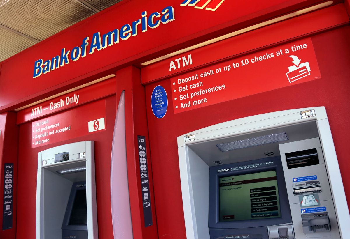 This Monday, July 18, 2016, photo shows a Bank of America ATM in Woburn, Mass. On Friday, Jan. 13, 2017, Bank of America Corp. reports financial results. (AP Photo/Elise Amendola) (AP)