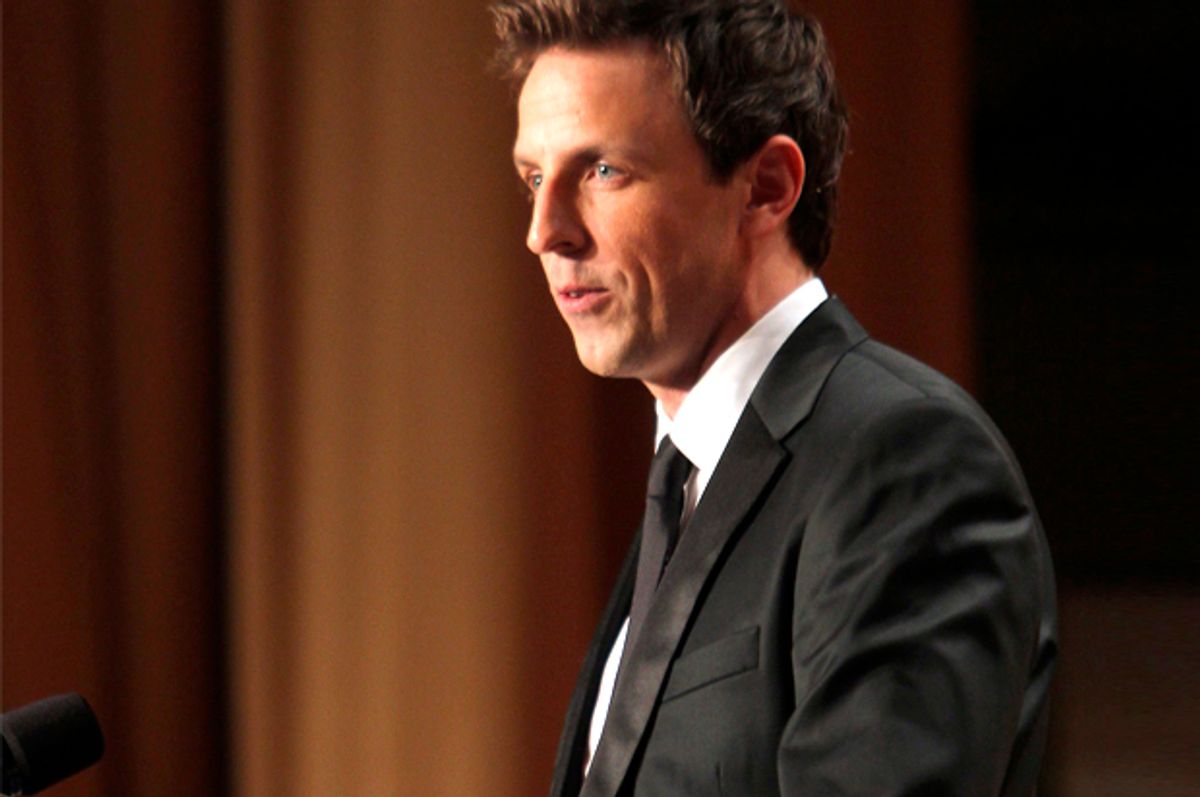Seth Meyers speaks at the White House Correspondents' Association annual dinner in Washington DC, April 30, 2011   (Getty/Chris Kleponis)