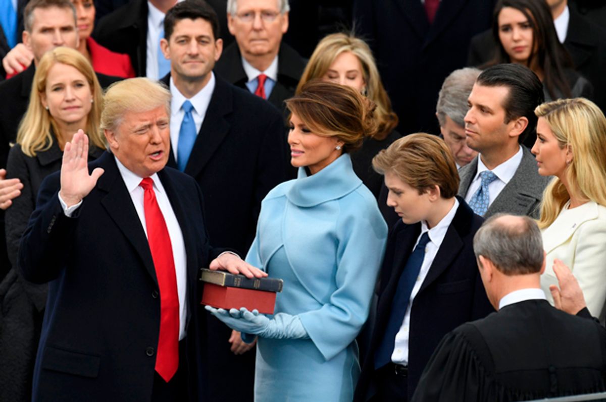 US President-elect Donald Trump is sworn in as President on January 20, 2017 at the US Capitol in Washington, DC   (Getty/Mark Ralston)