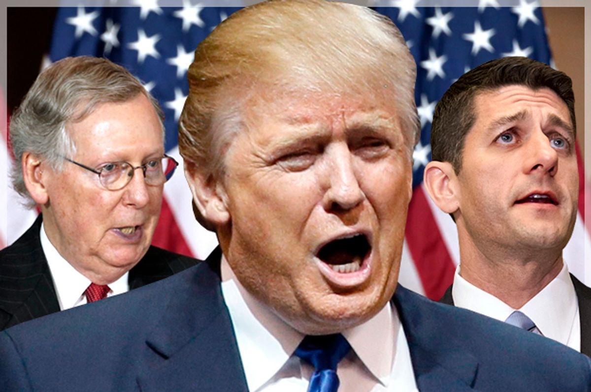 Mitch McConnell; Donald Trump; Paul Ryan   (AP/Alex Brandon/Reuters/Rick Wilking/AP/J. Scott Applewhite/Photo montage by Salon)