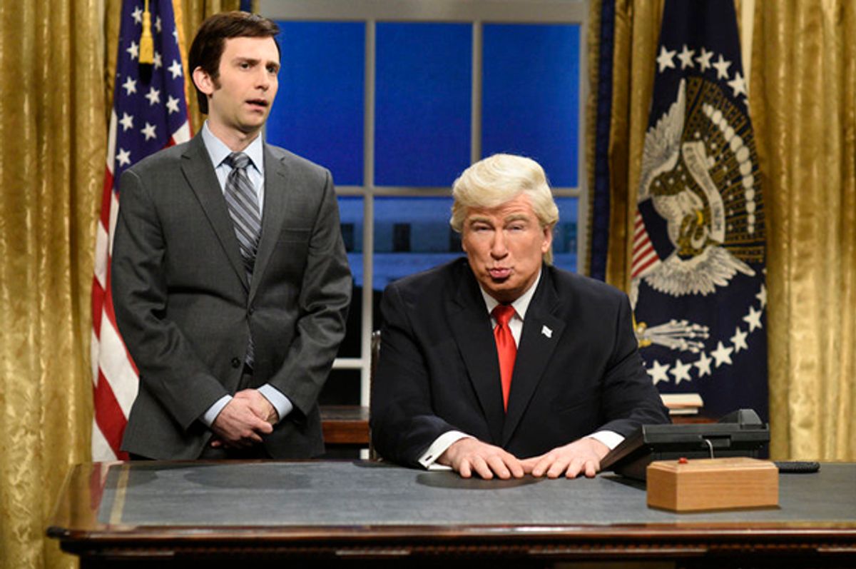  Kyle Mooney and Alec Baldwin on "Saturday Night Live," February 4th, 2017.   (NBC/Will Heath)