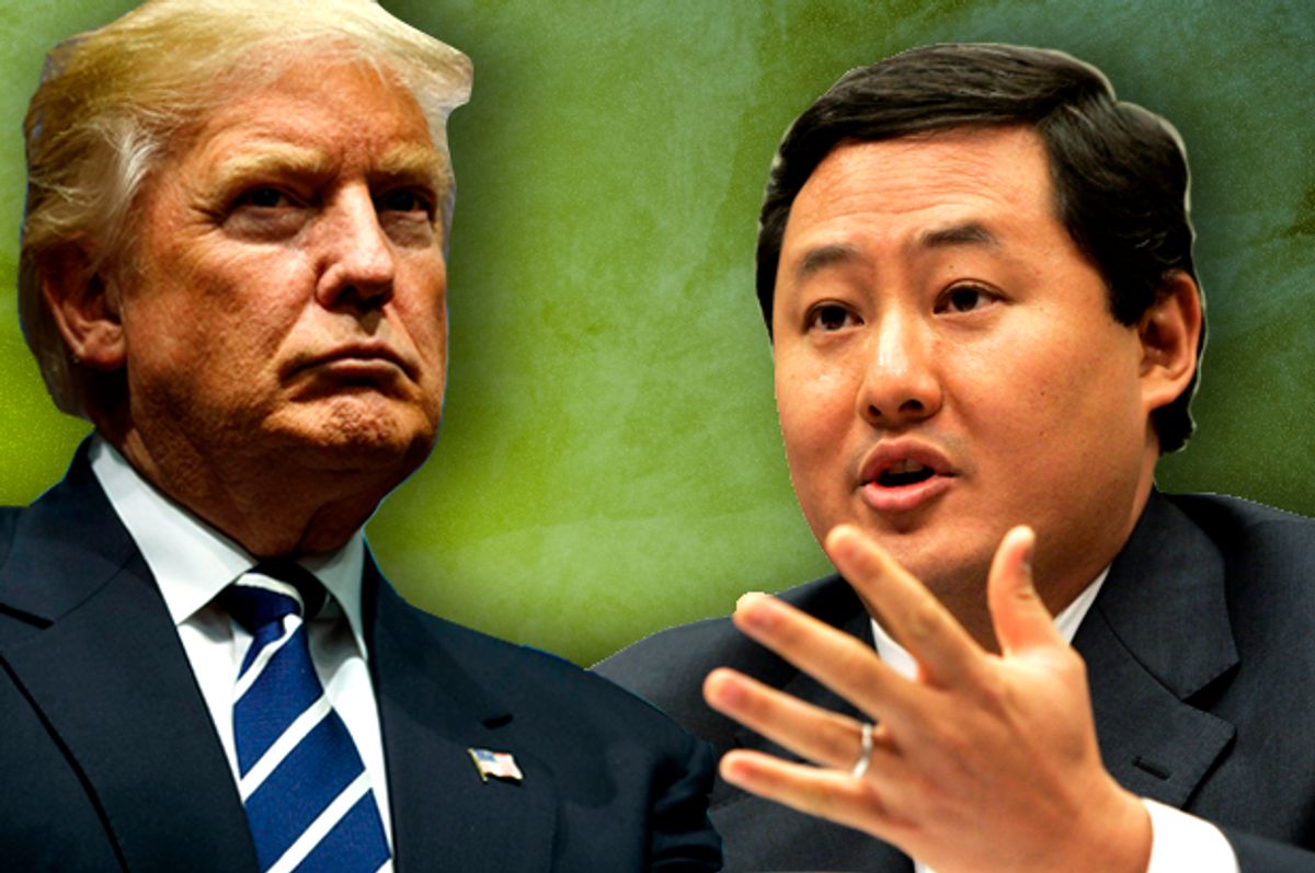 Donald Trump; John Yoo   (Getty/Drew Angerer/AP/Susan Walsh)