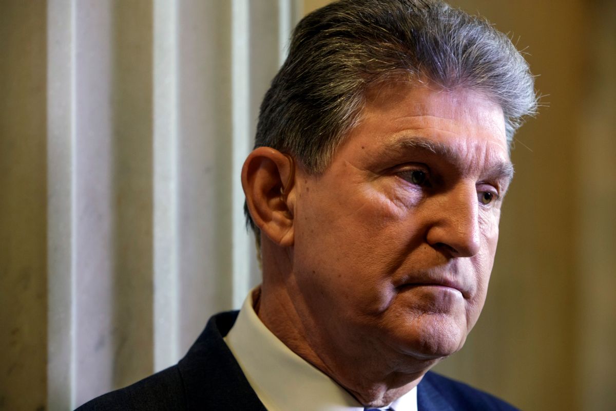 In this Feb. 1, 2017, photo, Sen. Joe Manchin, D-W.Va. pauses during a television news interview on Capitol Hill in Washington. President Donald Trump has struck up an unlikely political bond with Democratic Sen. Joe Manchin. The relationship between the West Virginia coal broker and New York real estate mogul has turned Manchin into one of the Democrats’ best conduits into the new administration. (AP Photo/J. Scott Applewhite) (AP/J. Scott Applewhite)
