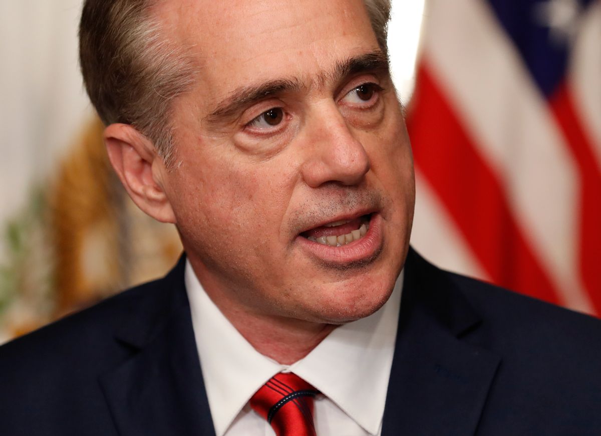 FILE - In this Feb. 14, 2017 file photo, Veterans Affairs Secretary David Shulkin speaks in Washington. Federal authorities are stepping up investigations at Department of Veterans Affairs medical centers due to a sharp increase in opioid theft, missing prescriptions or unauthorized drug use by VA employees since 2009, according to government data obtained by The Associated Press. (AP Photo/Carolyn Kaster, File) (AP)