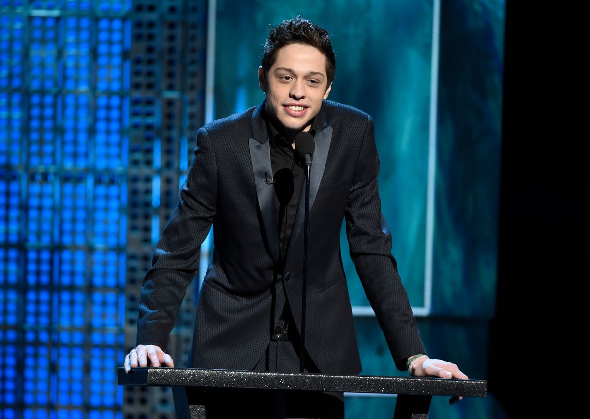 FILE - In this March 14, 2015, file photo, Pete Davidson speaks at a Comedy Central Roast at Sony Pictures Studios in Culver City, Calif. The "Saturday Night Live" cast member said on Instagram Monday, March 6, 2017, that he  has quit drugs and is “happy and sober for the first time in 8 years.” (Photo by Chris Pizzello/Invision/AP, File) (AP)