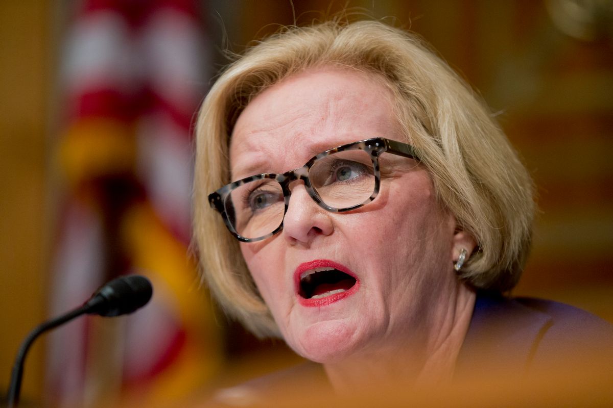 FILE - In this Jan. 28, 2016 file photo, Sen. Claire McCaskill, D-Mo. speaks on Capitol Hill in Washington. McCaskill is warning her party it could be politically dangerous to block President Donald Trump’s Supreme Court nominee.  (AP Photo/Manuel Balce Ceneta, File) (AP)