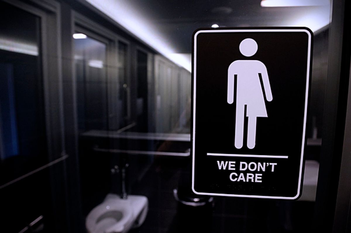 Signage outside a restroom   (AP/Gerry Broome, File)