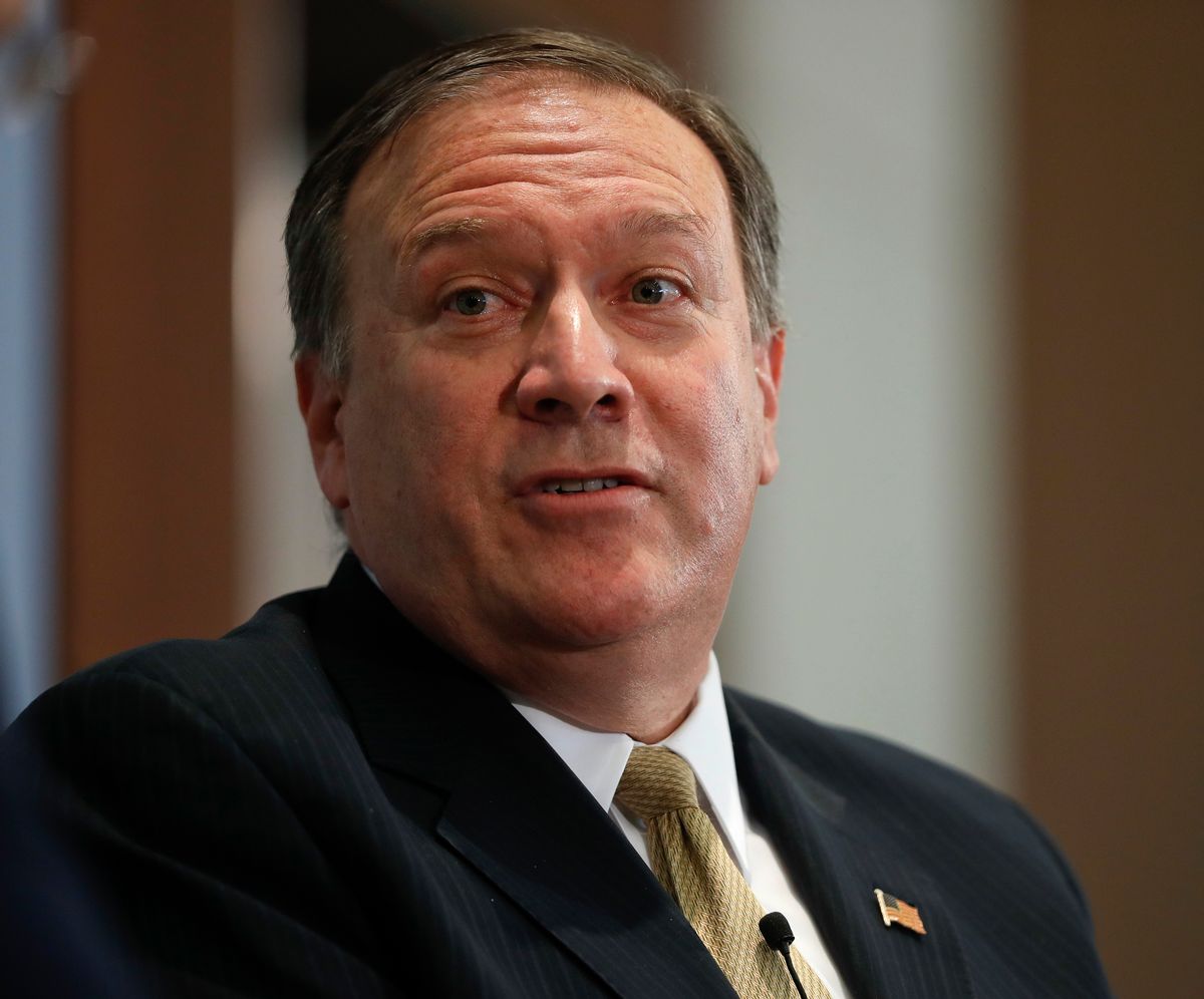 CIA Director Mike Pompeo answers questions at the Center for Strategic and International Studies (CSIS) in Washington, Thursday, April 13, 2017. Pompeo  denounced WikiLeaks, calling the anti-secrecy group a "hostile intelligence agency." (AP Photo/Pablo Martinez Monsivais) (AP)