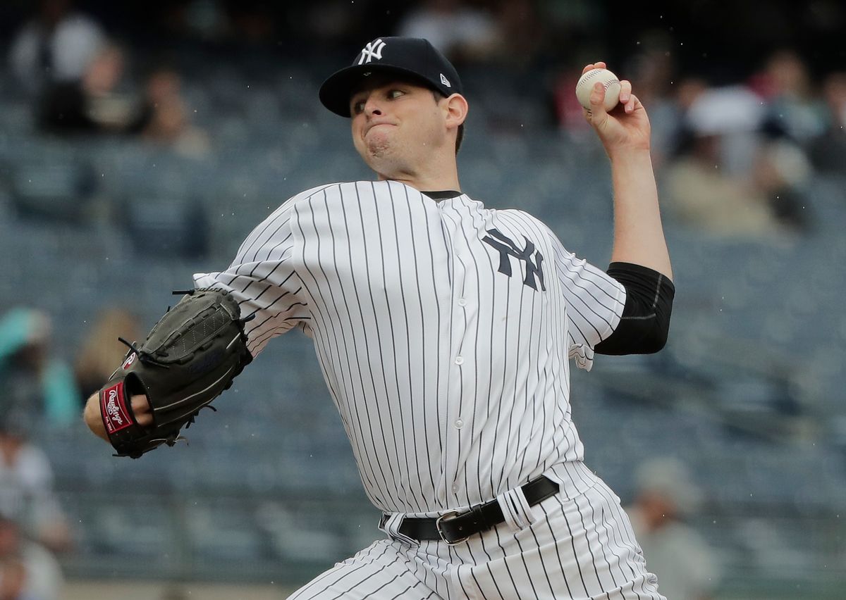 New York Yankees pitcher Jordan Montgomery delivers against the Tampa Bay Rays during the first inning of a baseball game, Wednesday, April 12, 2017, in New York. (AP Photo/Julie Jacobson) (AP)