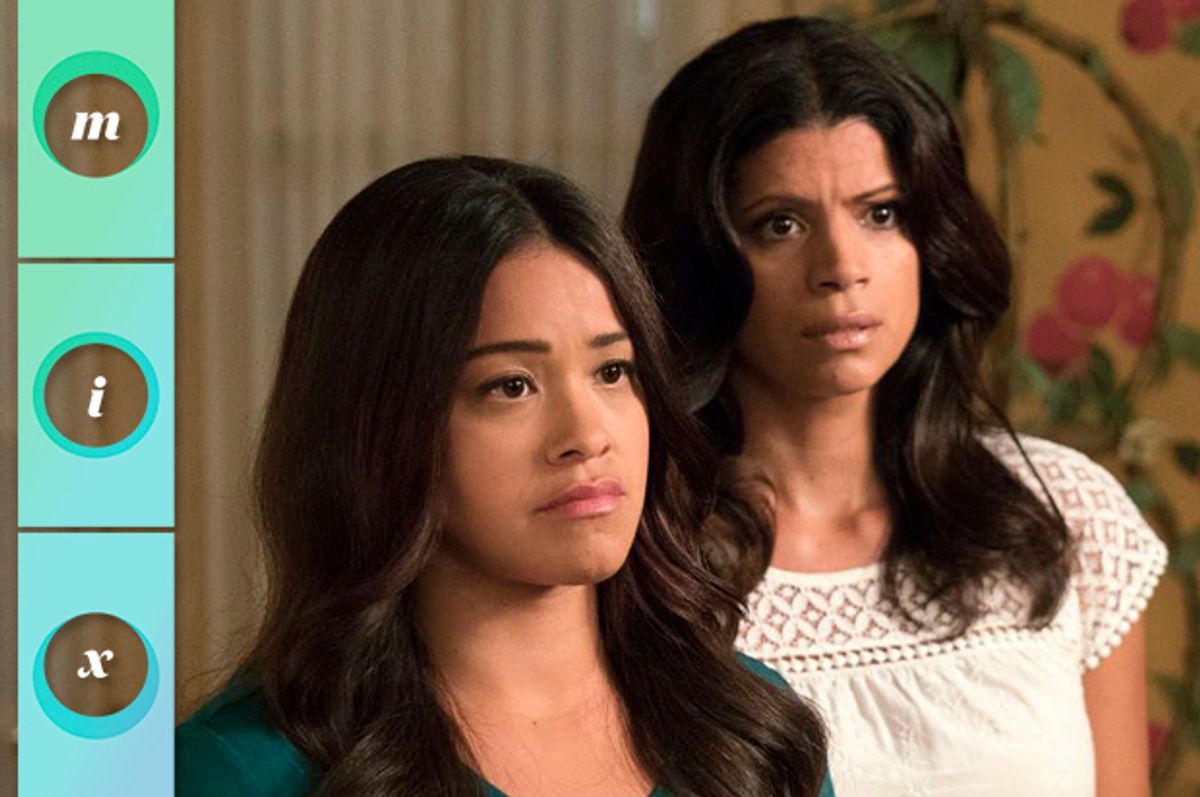 Gina Rodriguez and Andrea Navedo in "Jane the Virgin"   (The CW)