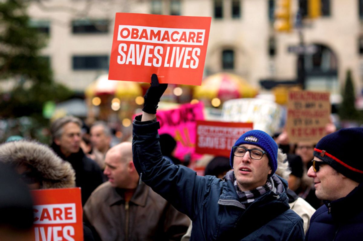 Health care activists   (Getty/Kevin Hagen)