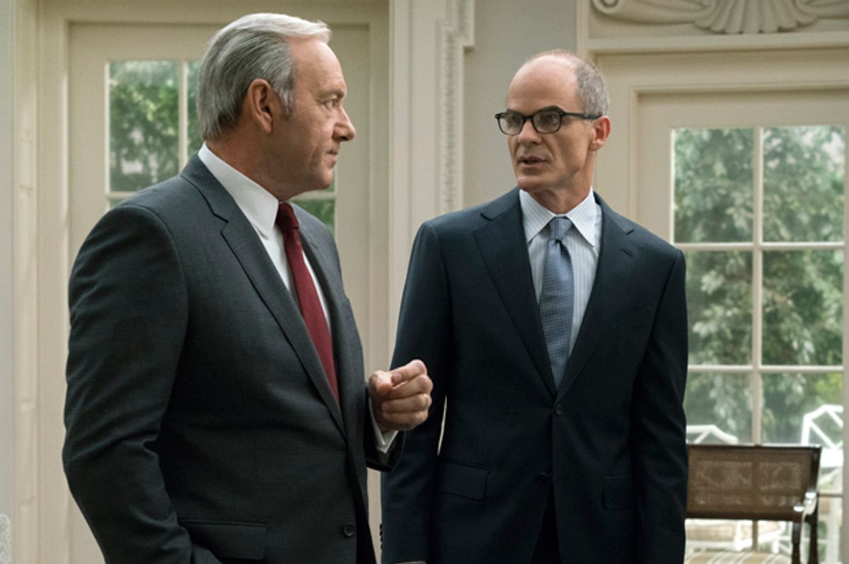 Kevin Spacey and Michael Kelly in "House Of Cards"  (Netflix/David Giesbrecht)