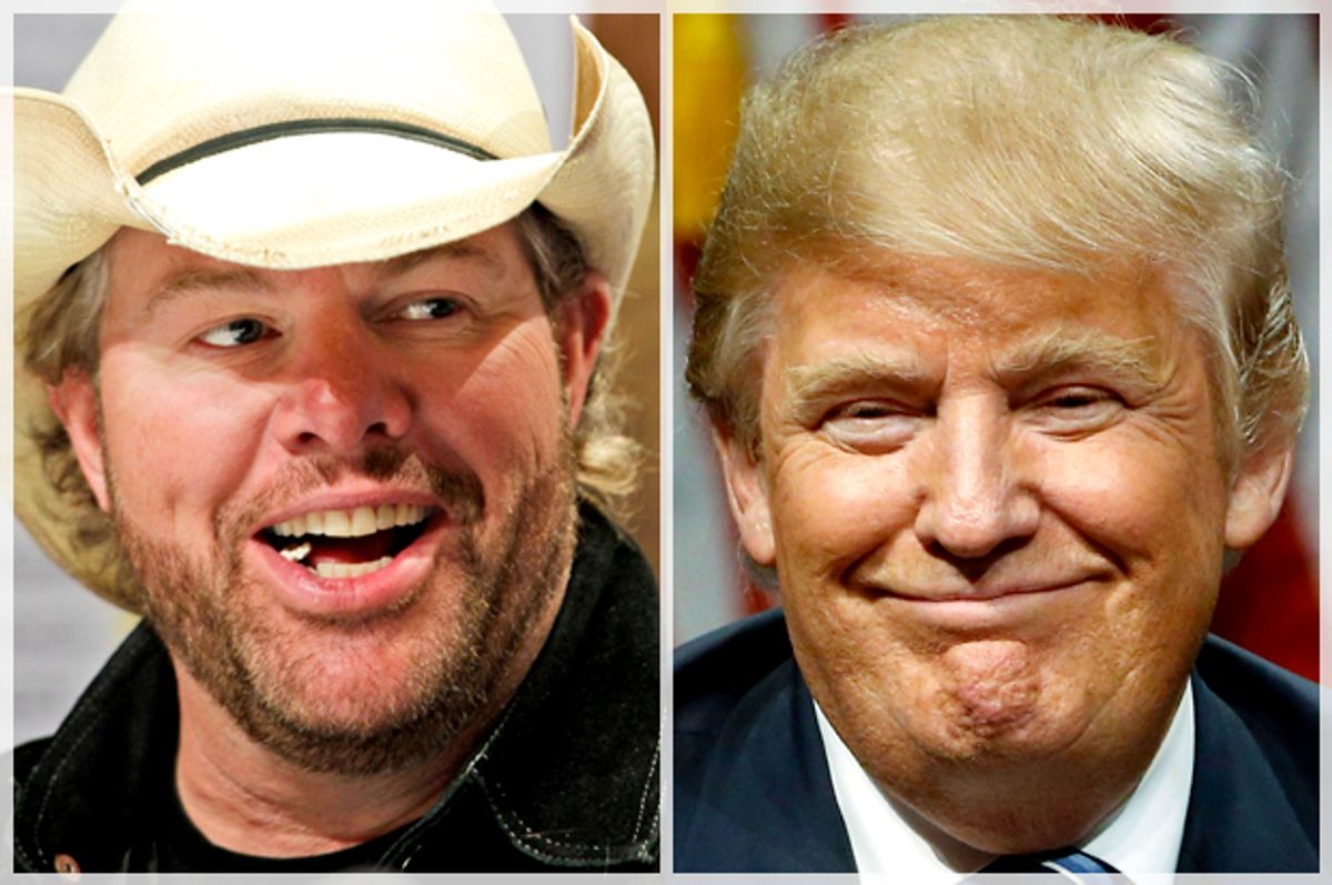 Toby Keith; Donald Trump   (AP/John McConnico/Matt Rourke)
