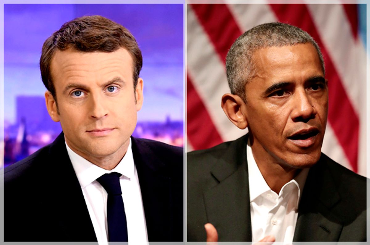 Emmanuel Macron; Barack Obama   (Getty/Lionel Bonaventure/Scott Olson)