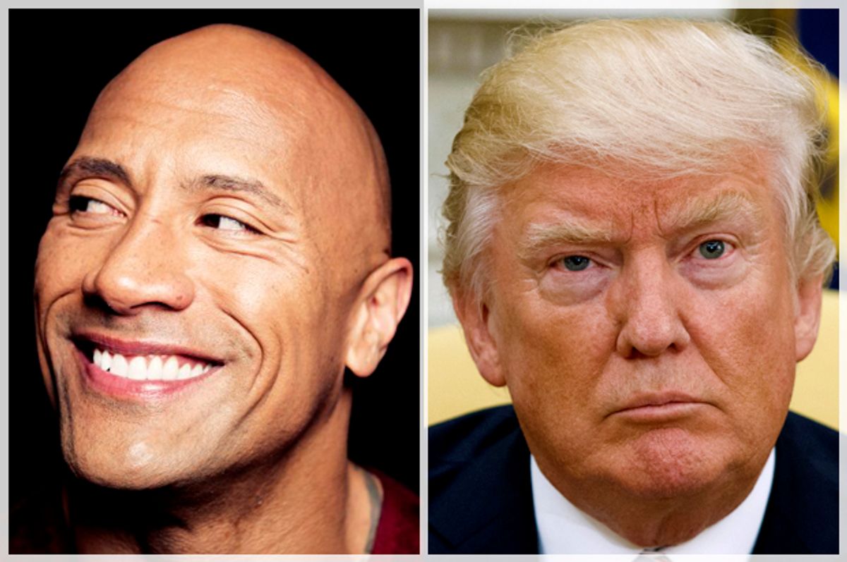Dwayne "The Rock" Johnson; Donald Trump   (AP/Taylor Jewell/Evan Vucci)