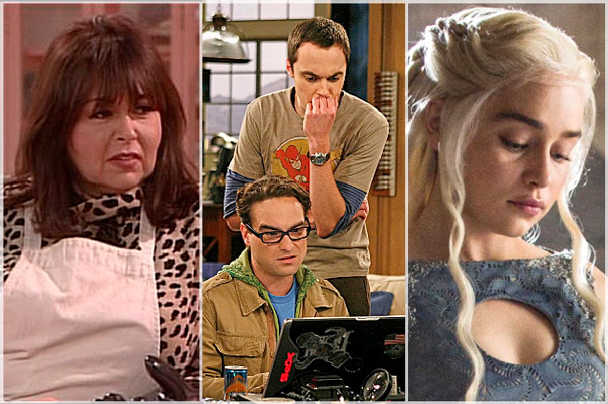 "Roseanne;" "The Big Bang Theory;" "Game of Thrones"   (ABC/CBS/HBO)