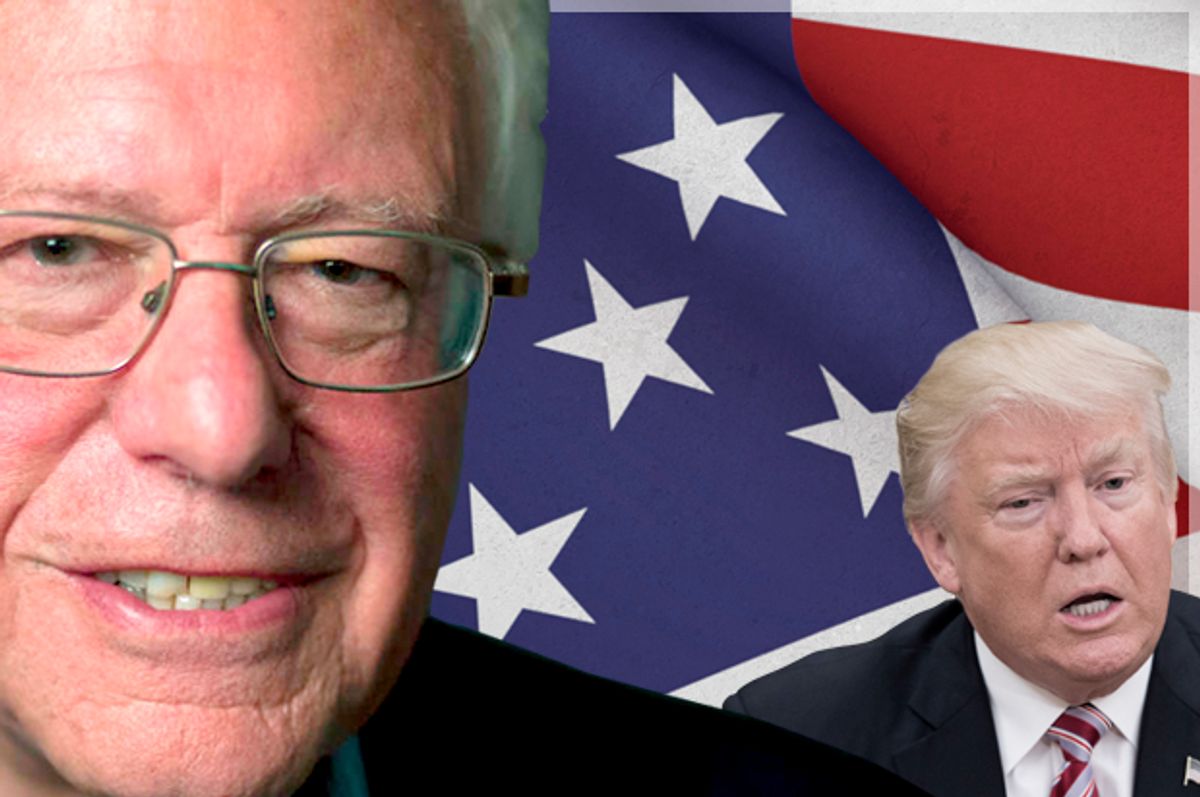 Bernie Sanders; Donald Trump   (AP/AP Photo/Getty/Molly Riley/CreativeStockHub)