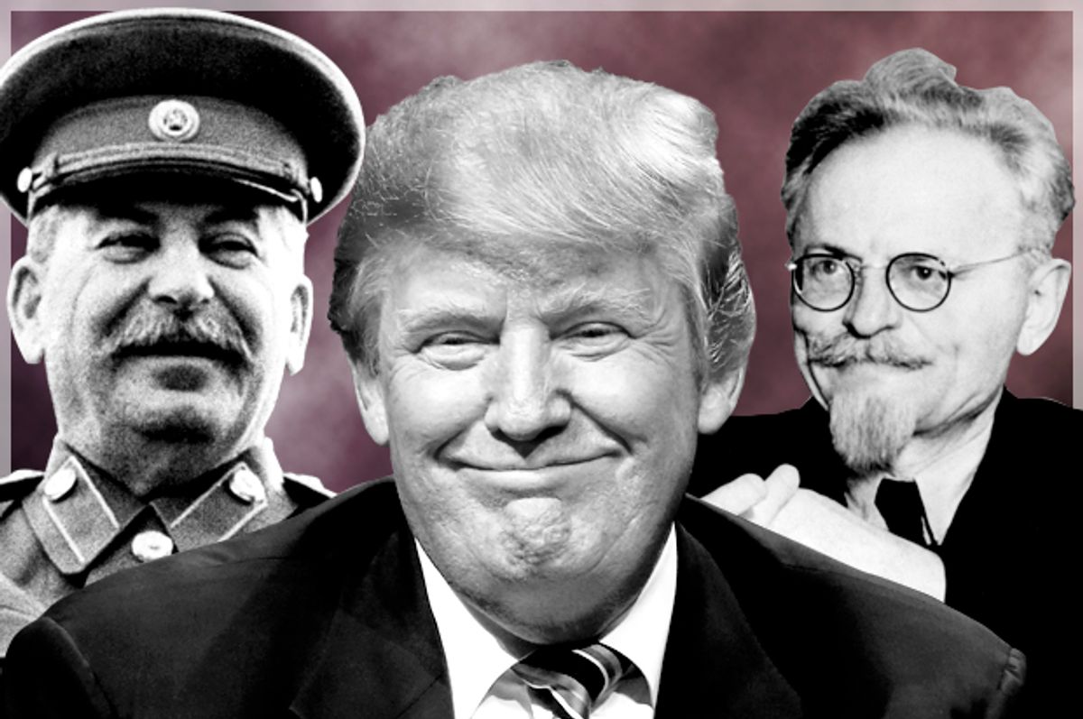 Joseph Stalin; Donald Trump; Leon Trotsky   (AP/Matt Rourke/Photo Montage by Salon)