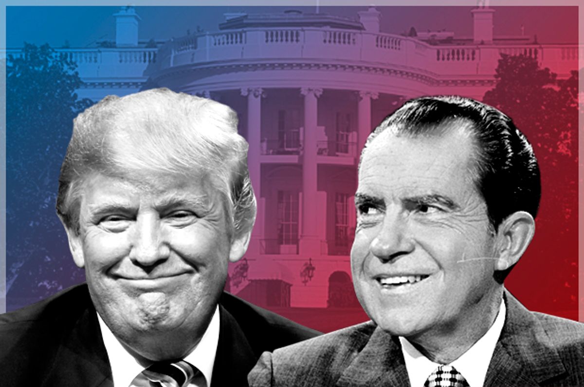 Donald Trump; Richard Nixon   (AP/Matt Rourke/Ron Edmonds/Photo Montage by Salon)