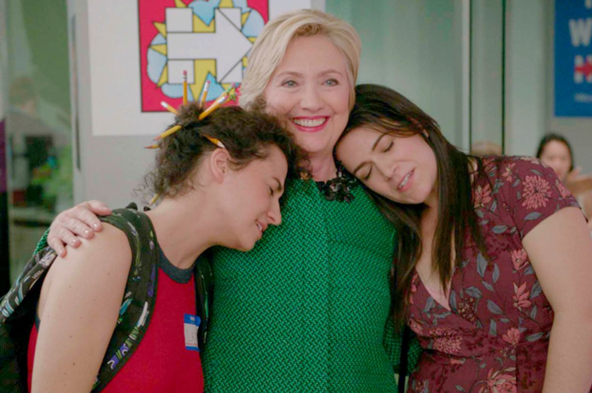 Ilana Glazer, Hillary Clinton, Abbi Jacobson in "Broad City" (Comedy Central)