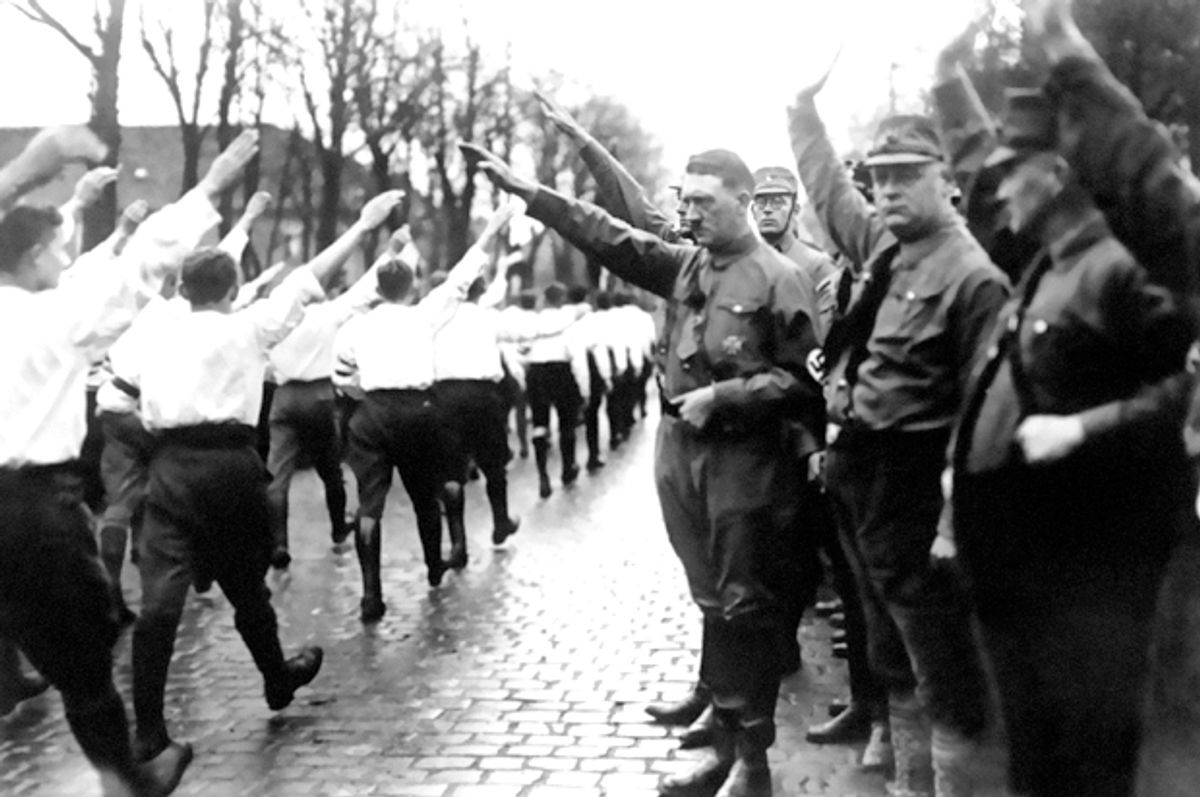 Adolf Hitler salutes his troops (AP)