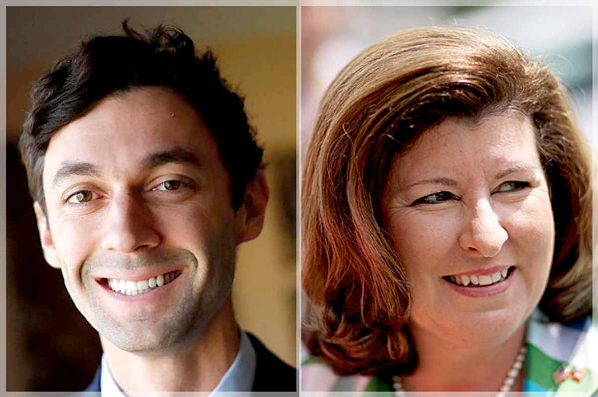 Jon Ossoff; Karen Handel   (AP/John Bazemore/David Goldman)