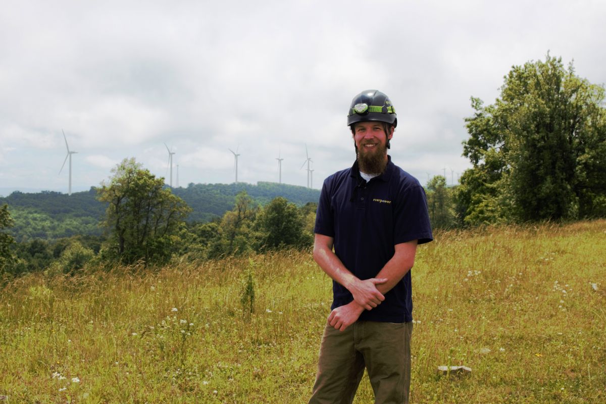Erik Widner, site manager of EverPower's Twin Ridges wind farm.  (Ashley Murray)