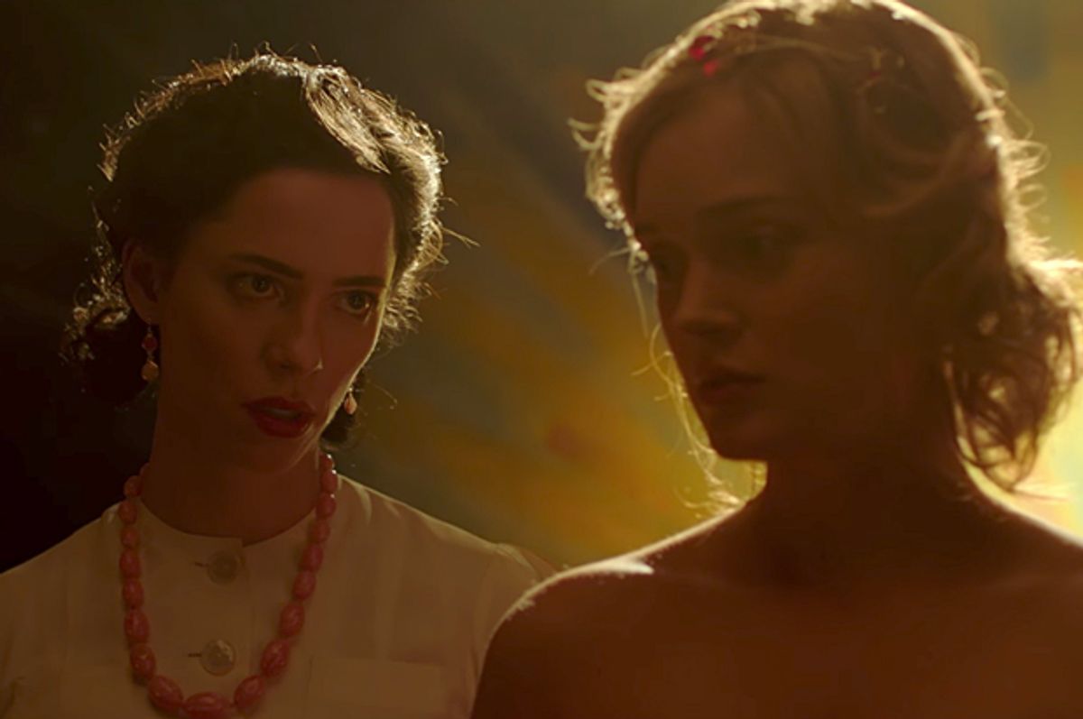 Rebecca Hall as Elizabeth Holloway Marston and Bella Heathcote as Olive Byrne in "Professor Marston & the Wonder Women" (Annapurna Pictures)