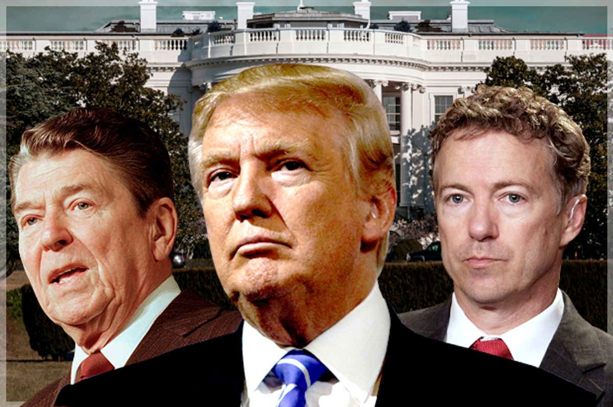 Ronald Reagan; Donald Trump; Rand Paul   (AP/Getty/Salon)