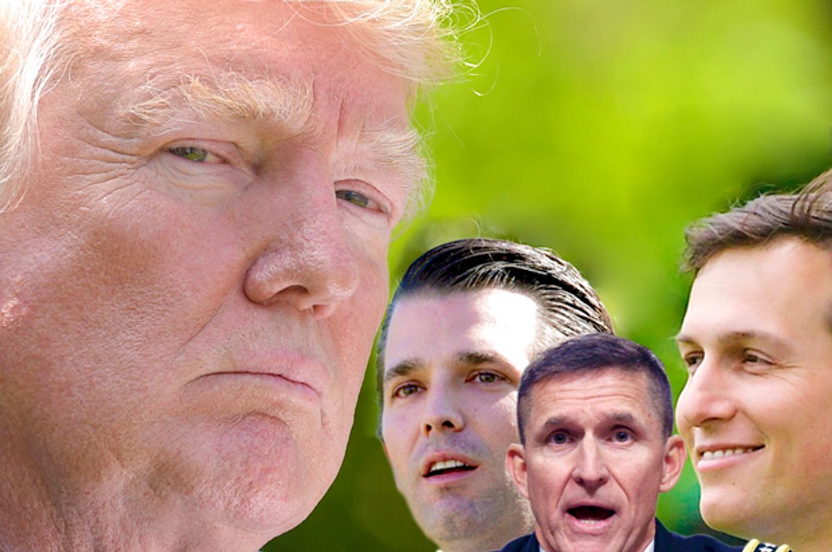 Donald Trump; Donald Trump Jr; Michael Flynn; Jared Kushner (AP/Getty/Salon)