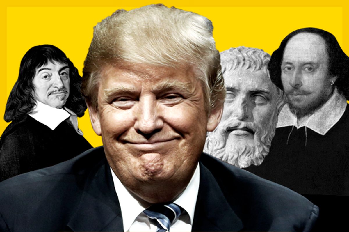 René Descartes; Donald Trump; Plato; William Shakespeare   (AP/Matt Rourke/WikiMedia/Salon)