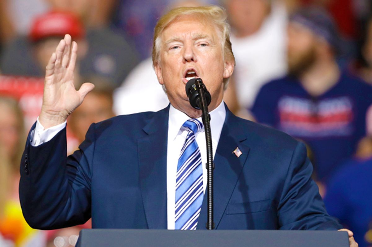 Donald Trump speaks during a rally in Huntington, W.Va. (AP/Darron Cummings)