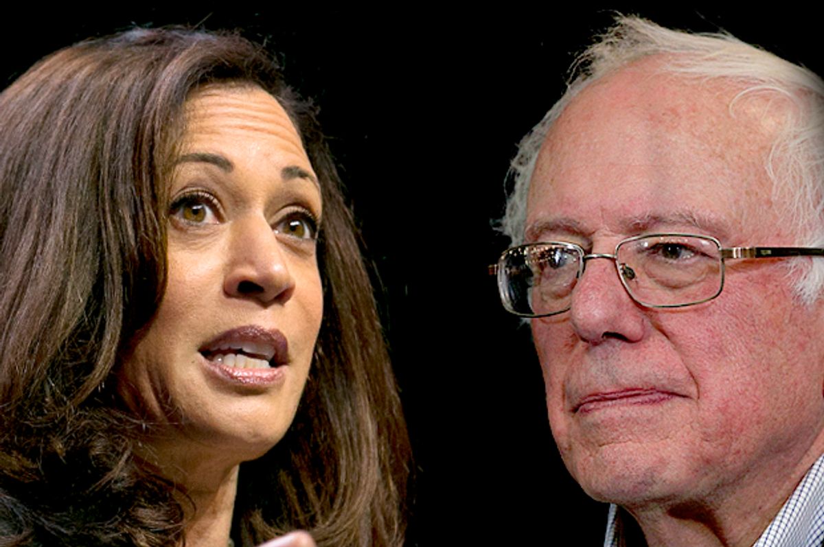 Kamala Harris; Bernie Sanders   (AP/Rich Pedroncelli/Getty/Alex Wong/Salon)