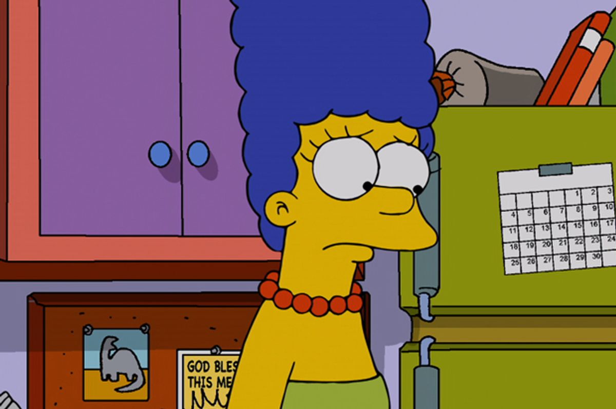 Marge tricked her in the "Pay Pal" episode of THE SIMPSONS airing Sunday, May 11 (8:00-8:30 PM ET/PT) on FOX. THE SIMPSONS ™ and © 2014 TCFFC ALL RIGHTS RESERVED. (FOX)