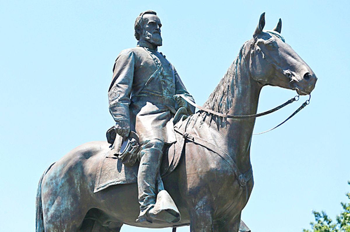 Statue of Confederate Gen. Stonewall Jackson on Monument Avenue in Richmond, Va. (AP/Steve Helber)