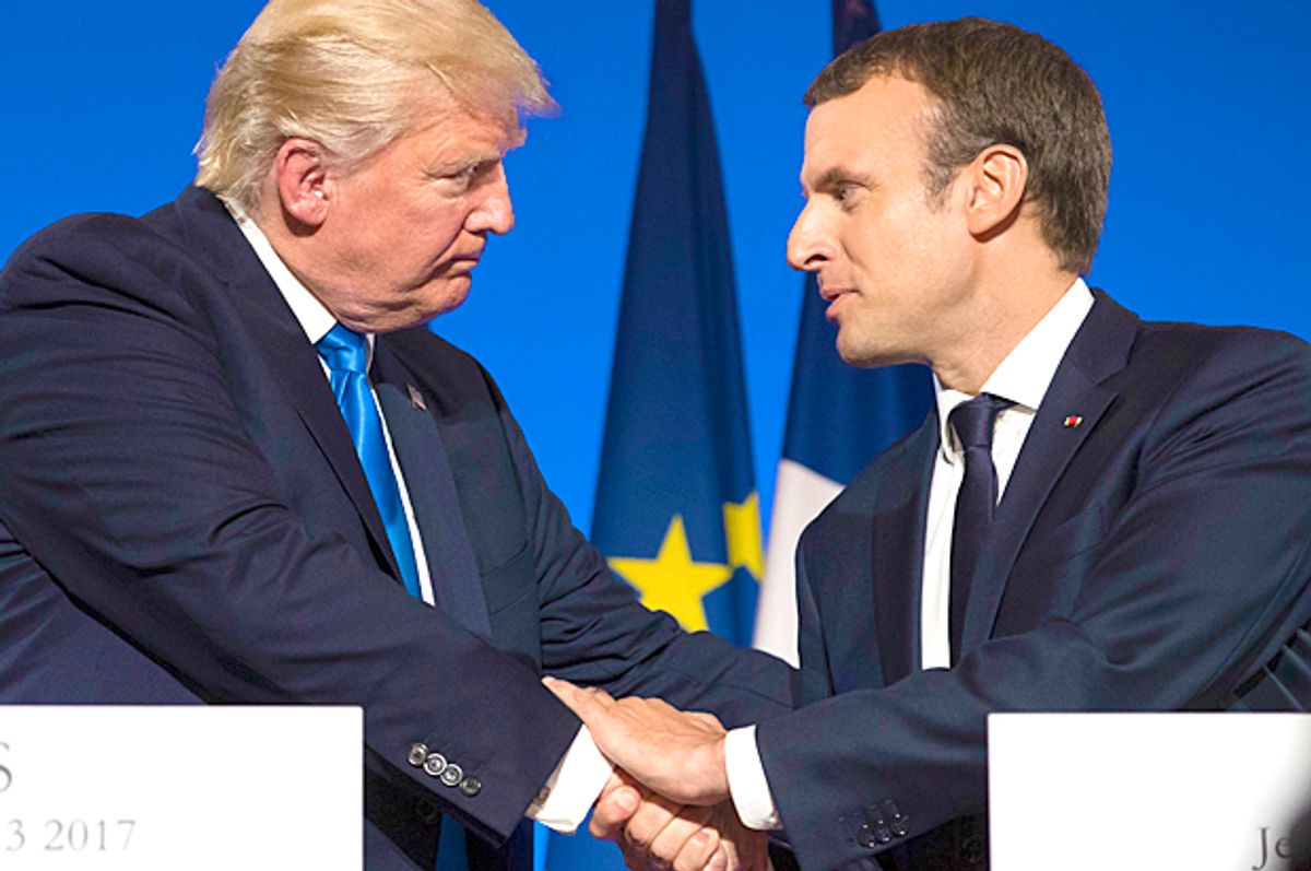 Donald Trump; Emmanuel Macron   (AP/Carolyn Kaster)