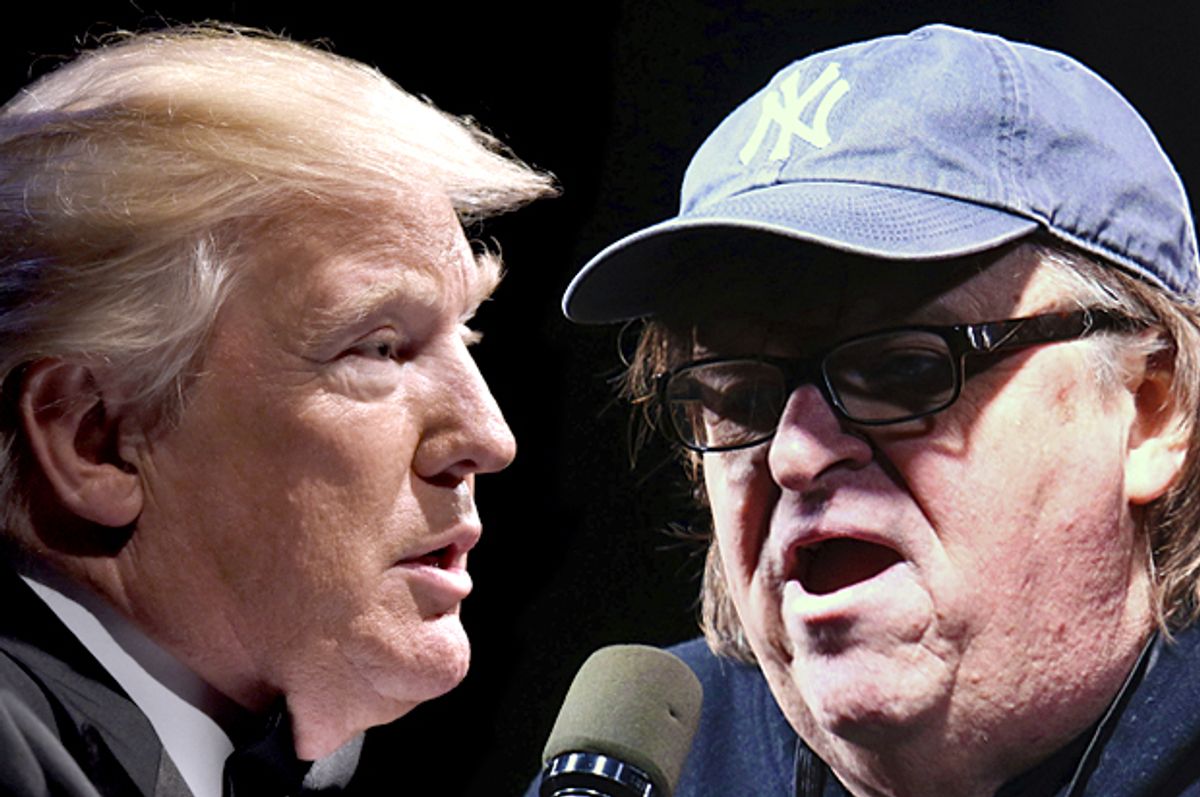Donald Trump; Michael Moore   (Getty/Olivier Douliery/AP/Greg Allen)