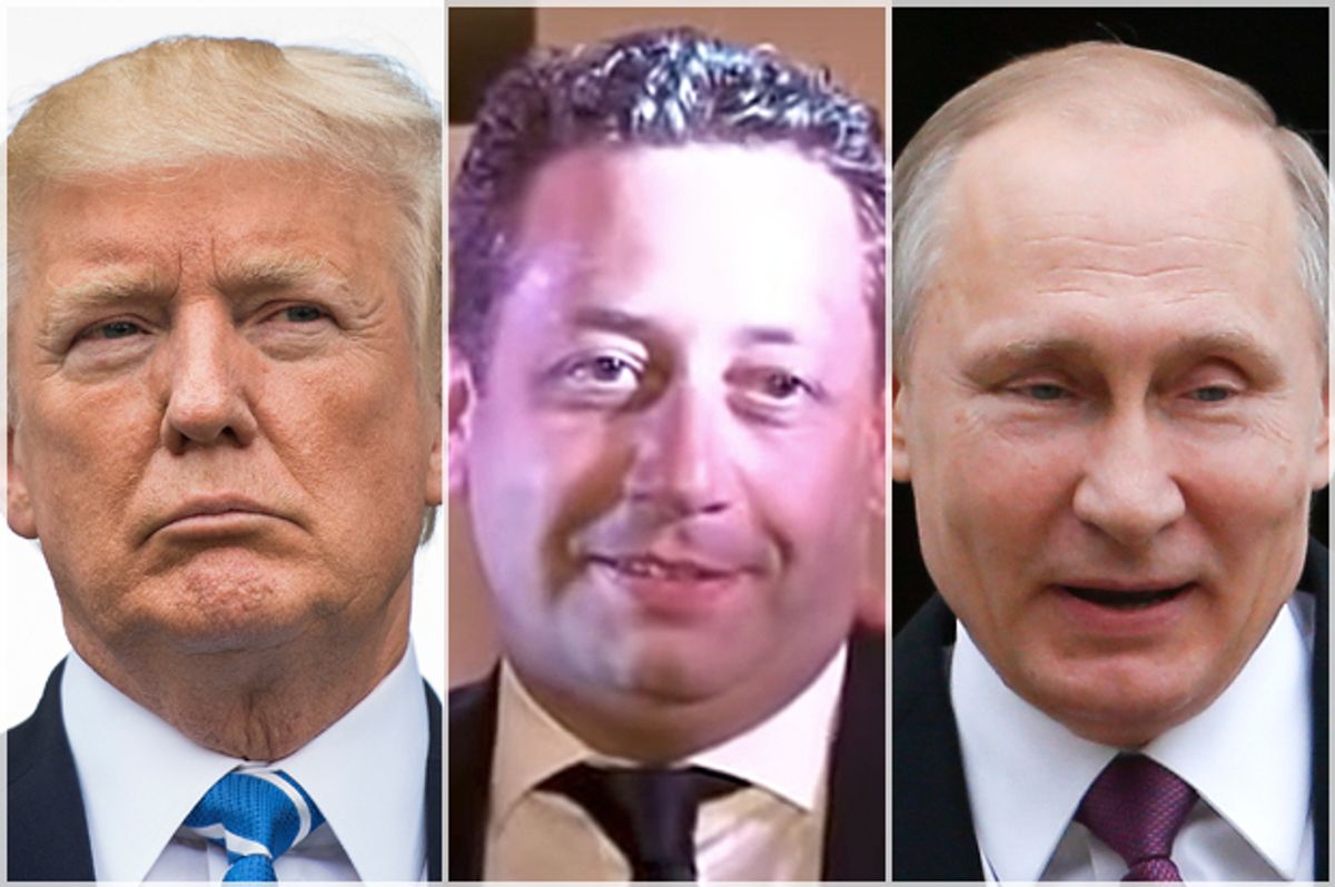 Donald Trump; Felix Sater; Vladimir Putin   (Getty/Jim Watson/Sergei Karpukhin//Youtube/Felix Sater)