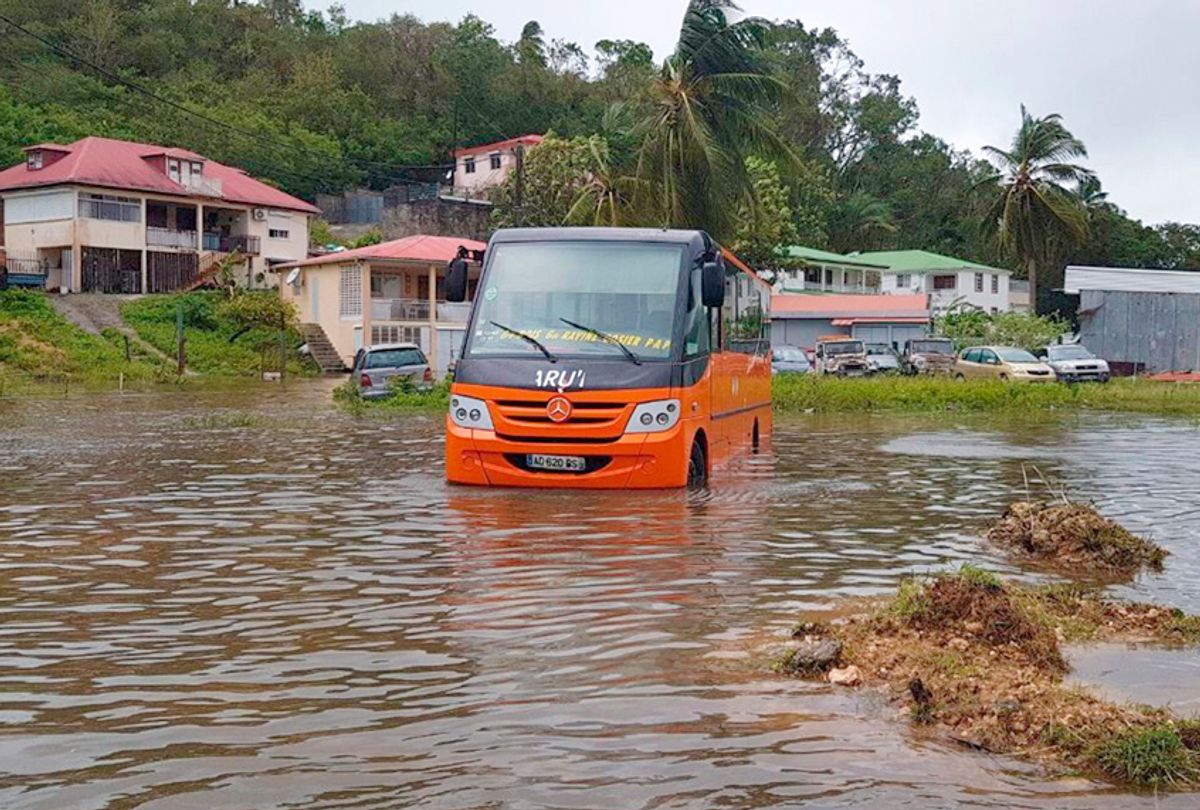 Flooding caused by Hurricane Maria in Guadeloupe. (AP/Frank Phazian)