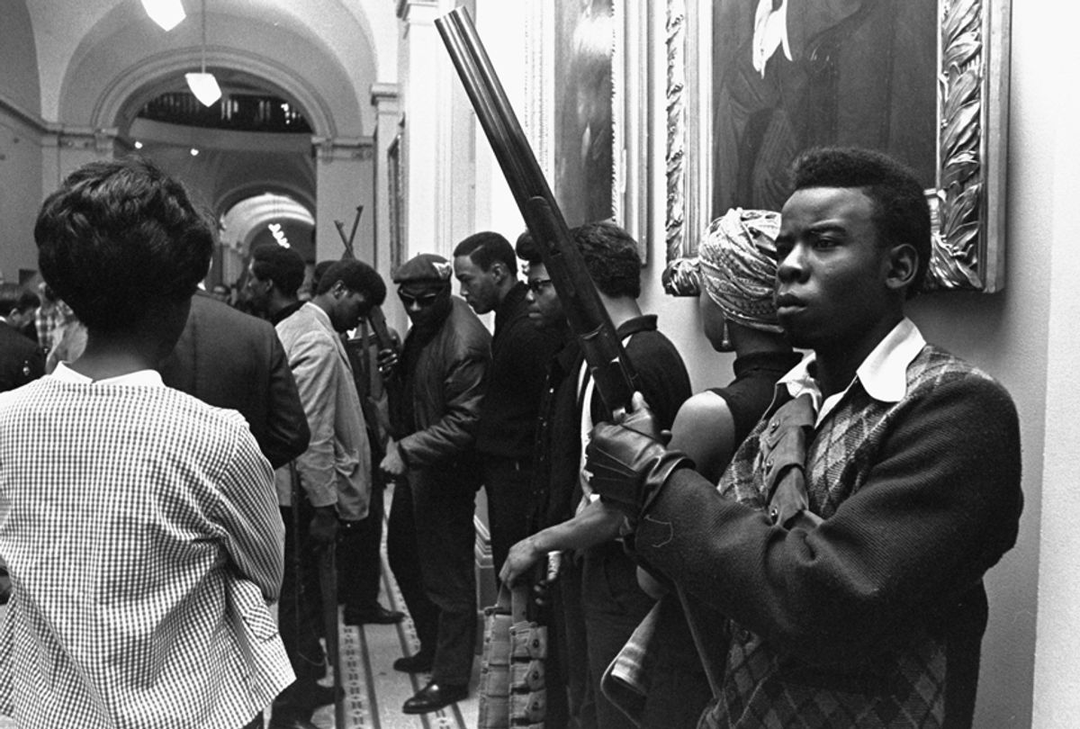 Armed members of the Black Panthers Party in the Capitol in Sacramento, May 2, 1967. (AP/Walt Zeboski)