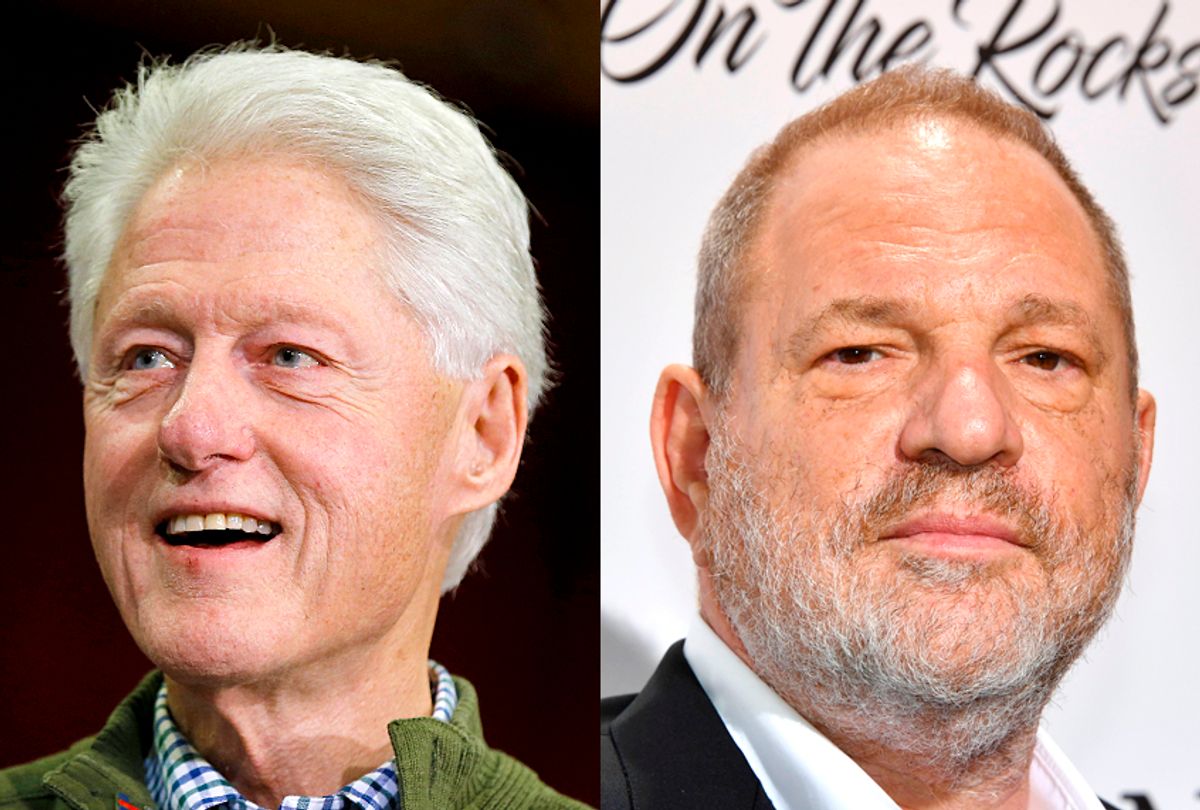 Bill Clinton; Harvey Weinstein (AP/Matt Rourke/Getty/Yann Coatsaliou)
