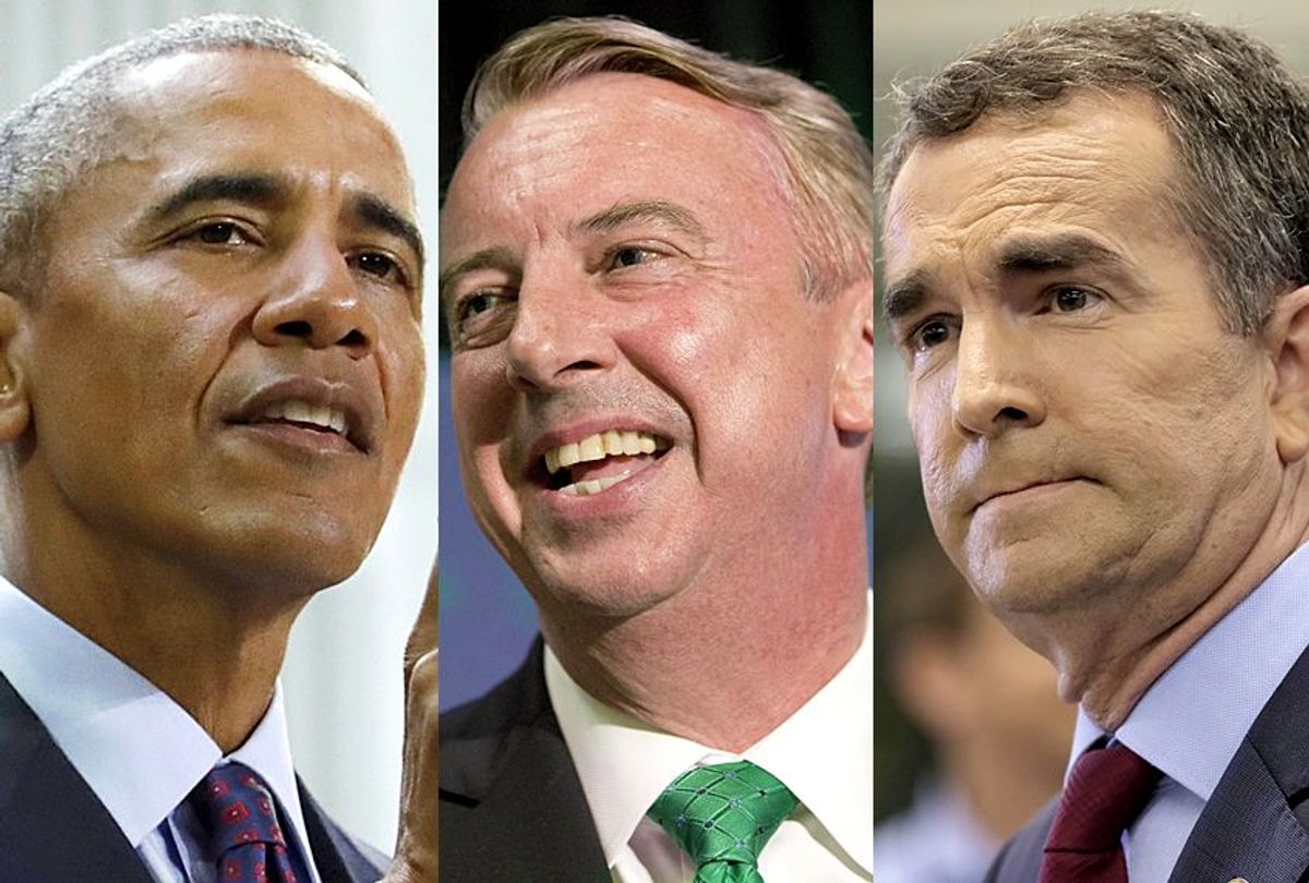 Barack Obama; Ed Gillespie; Ralph Northam (AP/Julio Cortez/Steve Helber/Bonnie Jo Mount)