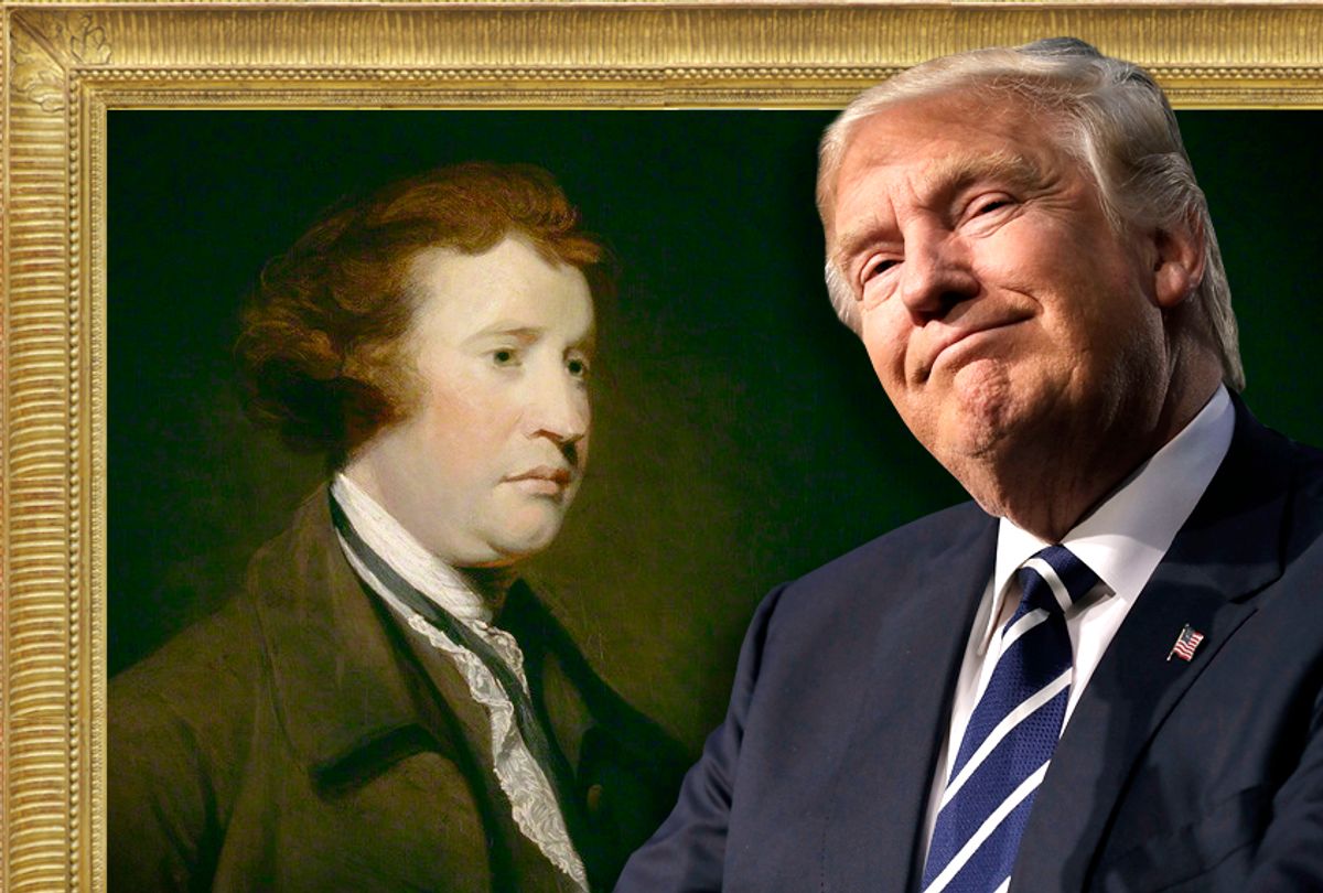 Edmund Burke; Donald Trump (Getty/Wikimedia/Salon)