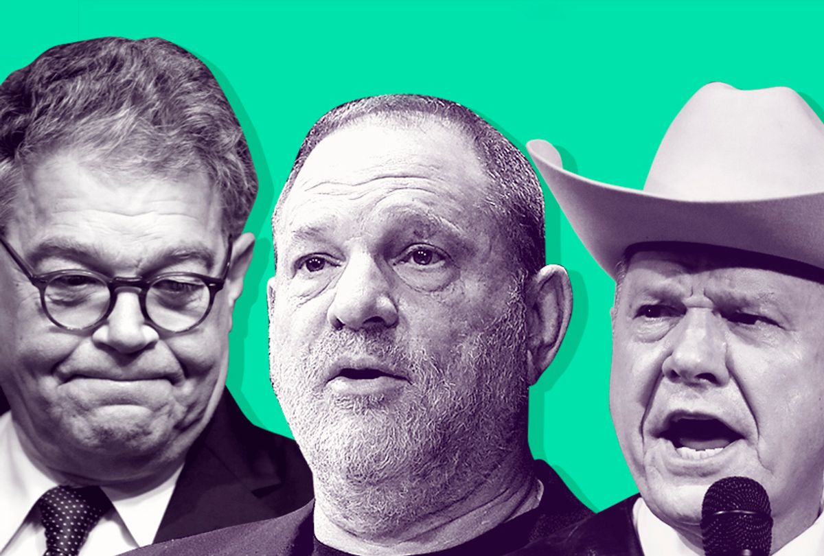 Al Franken; Harvey Weinstein; Roy Moore (AP/Getty/Salon)
