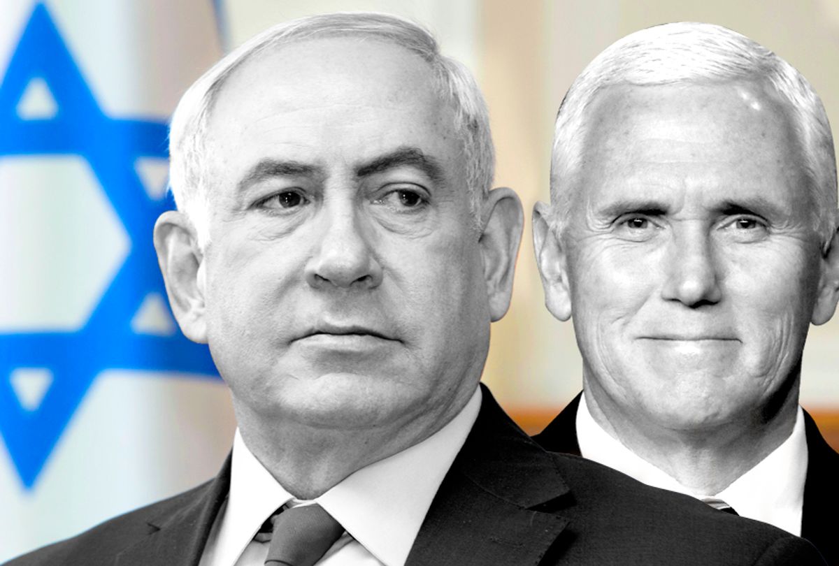 Benjamin Netanyahu; Mike Pence (AP/Sebastian Scheiner/David Zalubowski/Salon)