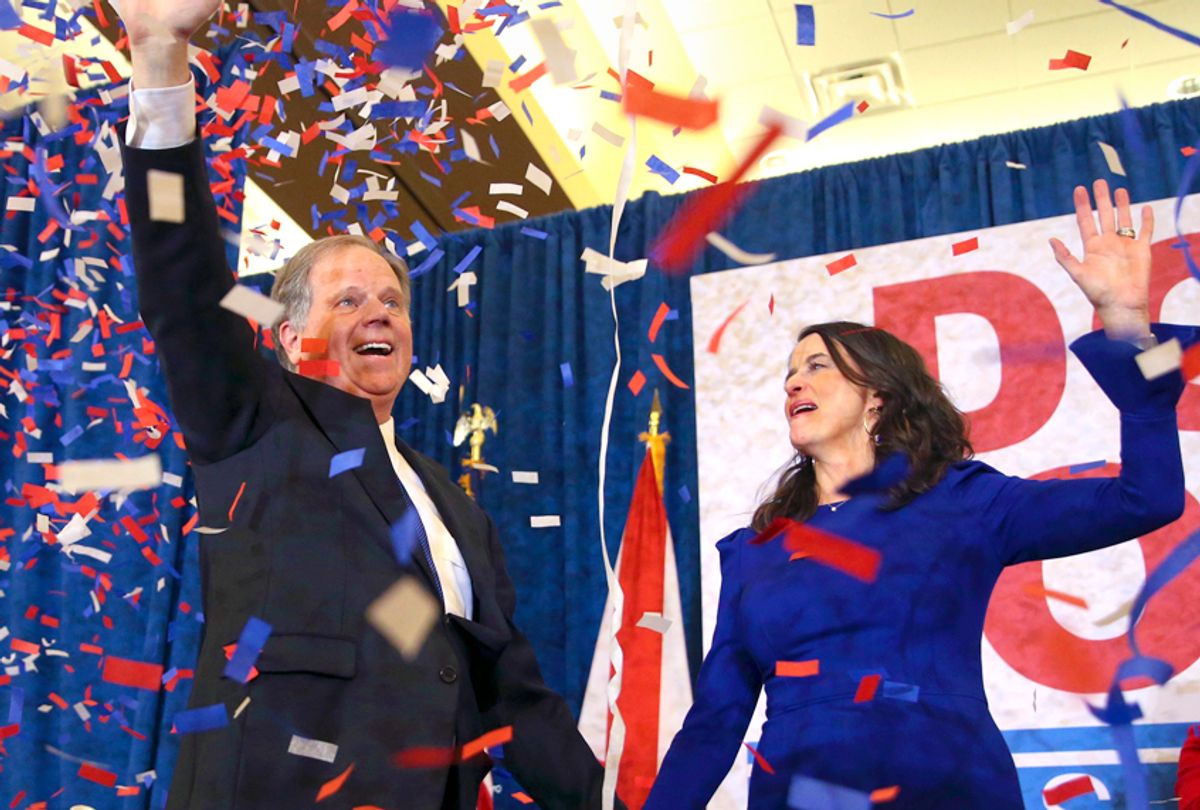 Doug Jones and his wife Louise (AP/John Bazemore)