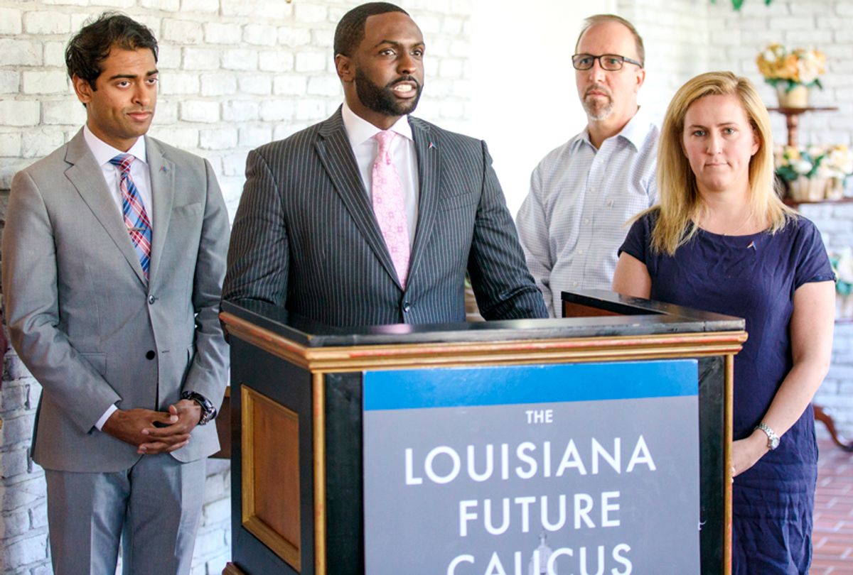 Louisiana Future Caucus members Steven Olikara, Rep. Edward “Ted” James, and Rep. Julie Emerson (Courtesy of the Author)